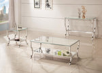 Saide Contemporary Clear Glass/Chrome Finish Sofa Table