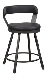 Appert 2 Black Vinyl/Dark Gray Counter Height Chairs