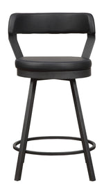 Appert 2 Black Vinyl/Dark Gray Counter Height Chairs