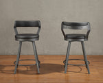 Appert 2 Black Vinyl/Dark Gray Counter Height Chairs