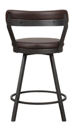 Appert 2 Brown Vinyl/Dark Gray Counter Height Chairs