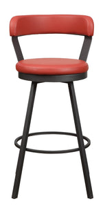 Appert 2 Red Vinyl/Dark Gray Pub Chairs