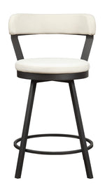 Appert 2 White Vinyl/Dark Gray Counter Height Chairs