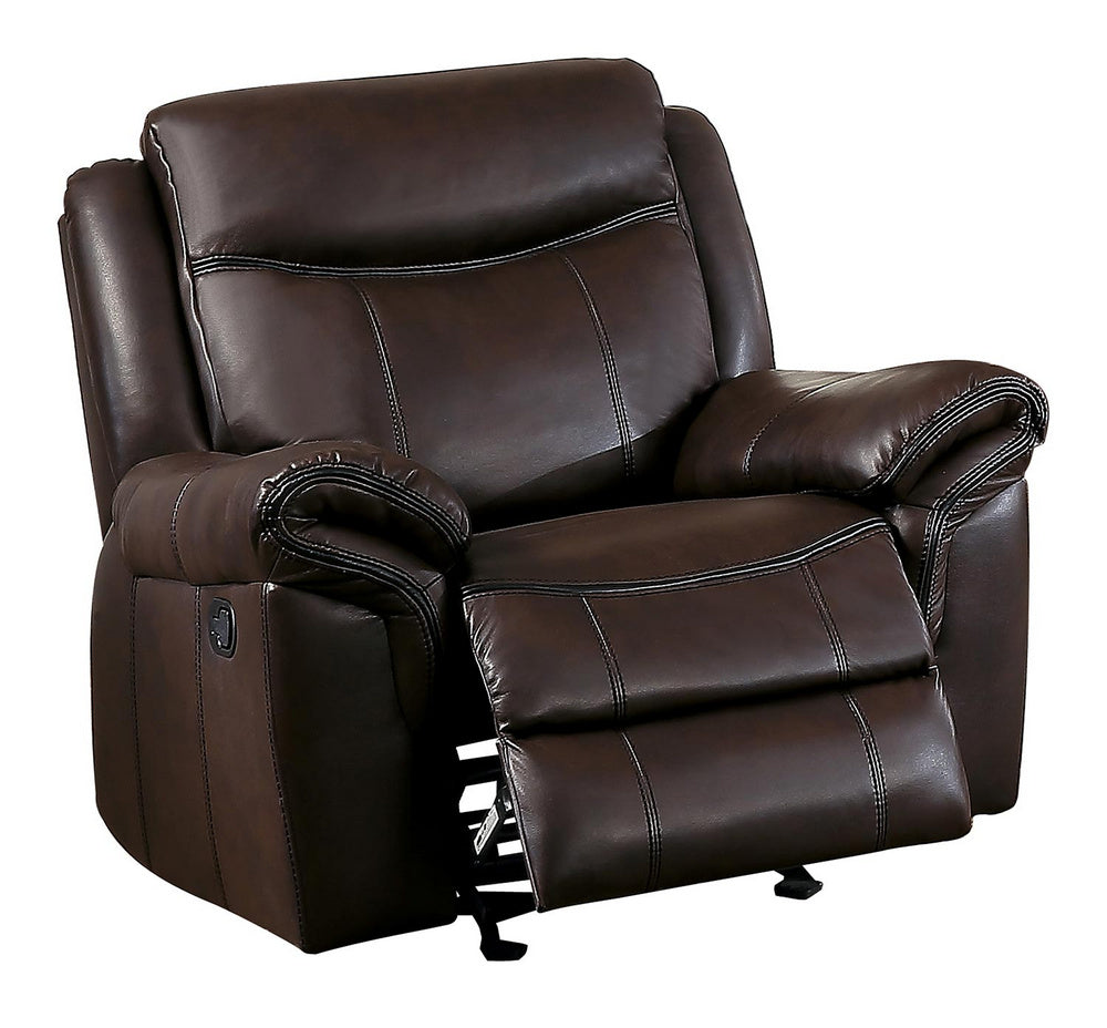 Aram Dark Brown AireHide Match Manual Glider Recliner