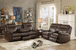 Aram Dark Brown AireHide Match Manual Recliner Sofa