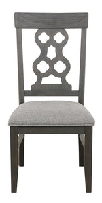 Arasina 2 Gray Fabric/Dark Pewter Wood Side Chairs