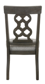 Arasina 2 Gray Fabric/Dark Pewter Wood Side Chairs