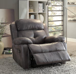 Ashe Gray Polished Microfiber Manual Recliner