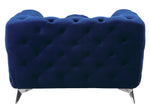 Atronia Blue Fabric Button Tufted Chair