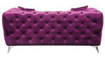 Atronia Purple Fabric Button Tufted Loveseat