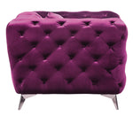 Atronia Purple Fabric Button Tufted Sofa