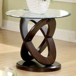 Atwood II Dark Walnut Glass/Wood End Table