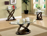 Atwood II Dark Walnut Glass/Wood End Table