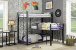 Aubrey Antique Black Metal 3-Tiered Twin Bed