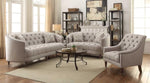 Avonlea Grey Fabric Sofa with Accent Pillows