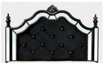 Azha Glam Black Fabric/Wood Cal King Bed