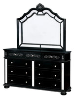 Azha Glam Black Wood Frame Dresser Mirror