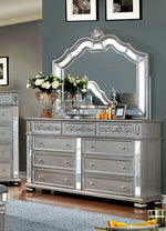 Azha Glam Silver Wood 9-Drawer Dresser