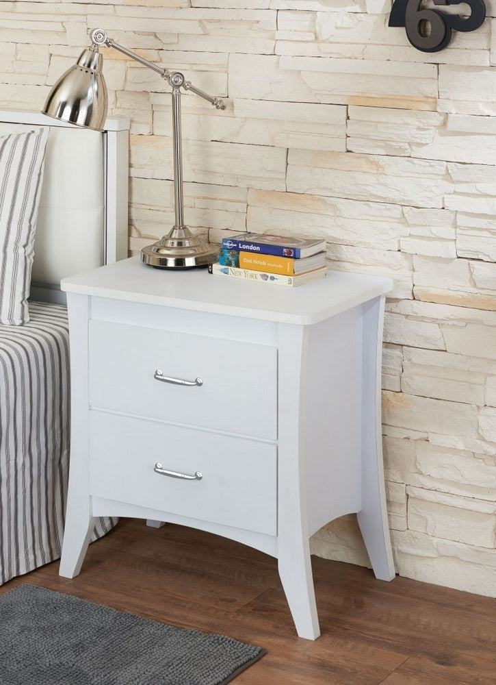 Babb White Wood Nightstand