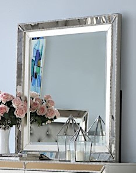 Bahar Silver Wood Frame Dresser Mirror