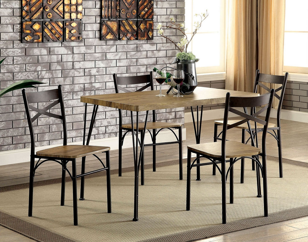 Banbury 5-Pc Gray/Dark Bronze Dining Table Set