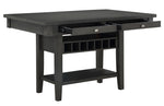 Baresford Gray Wood Counter Height Table with Drawers