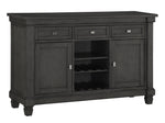 Baresford Gray Wood Server with Wine Racks