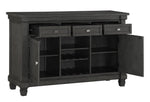 Baresford Gray Wood Server with Wine Racks