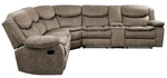 Bastrop 3Pc Brown Fabric Manual Recliner Sectional Sofa