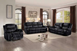 Bastrop Black Leather Gel Match Manual Glider Recliner