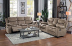 Bastrop Brown Fabric Manual Recliner Loveseat w/Console