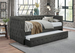 Batavia Dark Gray Fabric Twin Daybed with Trundle