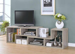 Yves 2-Pc Grey Driftwood Wood Bookcase/TV Console