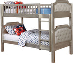 Beatrice Silver Wood Twin over Twin Bunk Bed