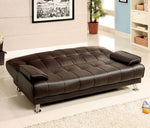 Beaumont Dark Brown Leatherette Futon Sofa