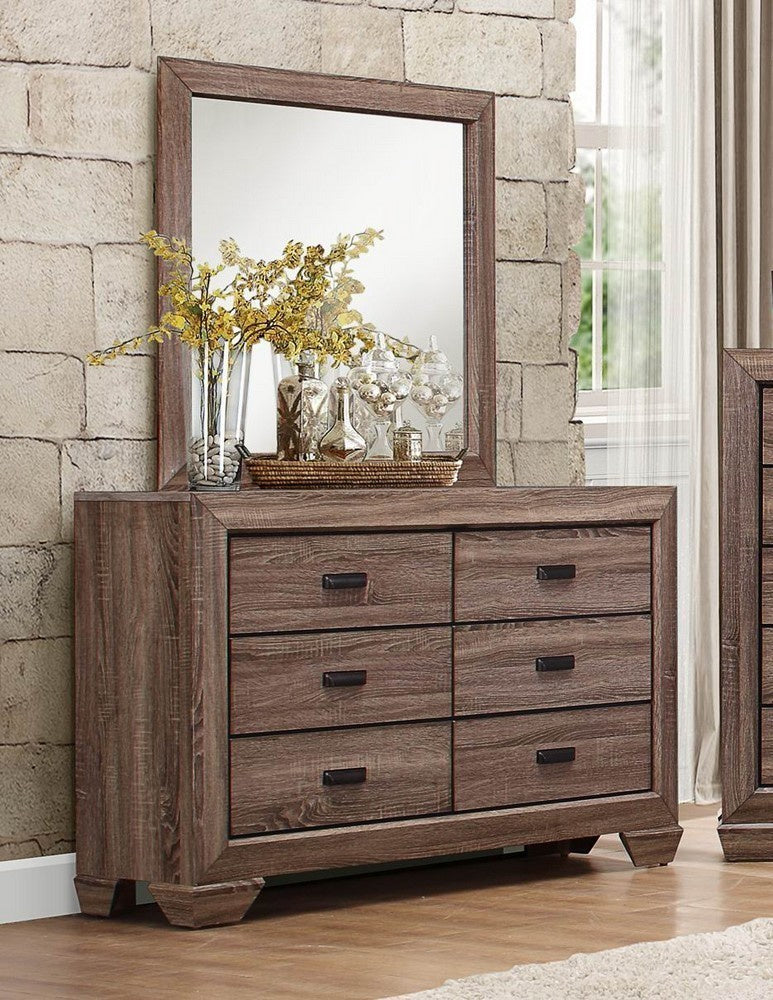 Beechnut Light Elm Wood Dresser with Mirror