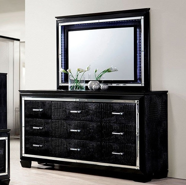 Bellanova Contemporary Black Dresser w/Mirror