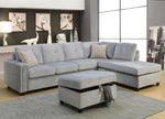 Belville Gray Velvet Ottoman with Storage