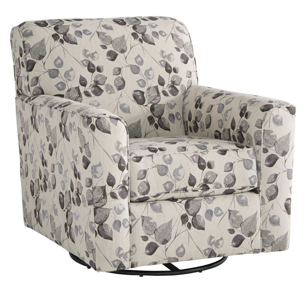 Abney Platinum Fabric Swivel Accent Chair