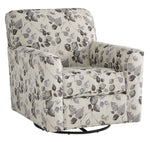 Abney Platinum Fabric Swivel Accent Chair