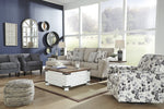 Abney Platinum Fabric Swivel Accent Chair