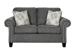 Agleno Charcoal Fabric Loveseat