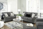 Agleno Charcoal Fabric Loveseat