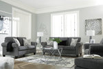 Agleno Charcoal Fabric Loveseat