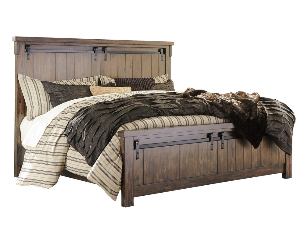 Lakeleigh Brown Wood King Panel Bed