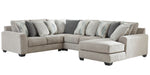 Ardsley 4-Pc Pewter Fabric RAF Sectional Sofa