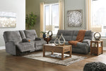 Coombs Charcoal Fabric Manual Recliner Loveseat