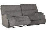 Coombs Charcoal Fabric 2-Seat Manual Recliner Sofa