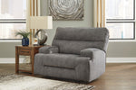 Coombs Charcoal Fabric Wide Seat Power Recliner