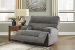 Coombs Charcoal Fabric Wide Seat Power Recliner